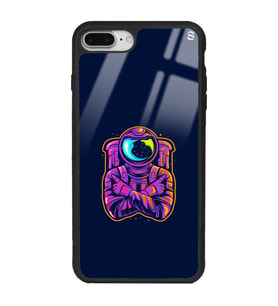 iPhone 7 Plus Neon Astronot Tasarımlı Glossy Telefon Kılıfı