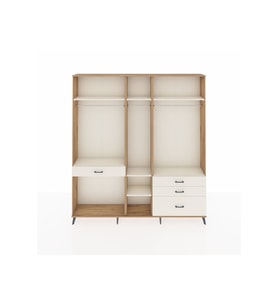 Arges Gardrop 7 Raflı 4 Çekmeceli 3 Askılı 220x30x243 Çam-Aytaşı
