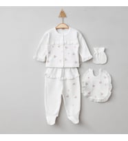 MİLAYS LİFE HOME COLLECTİON GAYE KIZ BEBEK YENİDOĞAN 5 Lİ ZIBIN SETİ (Beyaz)