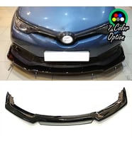 Toyota Auris Gri Renkli Şeritli Dilli Ön Lip 4 Prç Parlak Siyah ABS