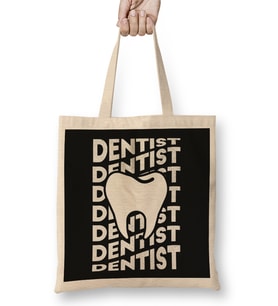 Dentist Diş 01 Bez Çanta Uzun Saplı