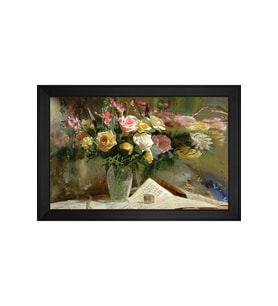 Manzara Temalı Kanvas Tablo 80 x 110 cm Siyah Çerçeve