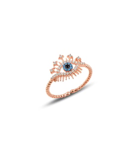 Gümüş ayarlamalı göz modeli yüzük SGTL10108ROSE