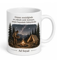 Kampçı Maceracı Doğa Kamp Temalı Baskılı Porselen Kupa Bardak Hediye