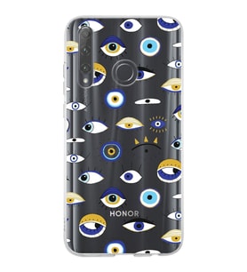 PrintiFy Huawei Honor 20 Lite ile Uyumlu 1mm Slim Fit Nazar Boncuğu 2 Baskılı Şeffaf  Kılıf