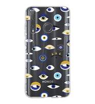 PrintiFy Huawei Honor 20 Lite ile Uyumlu 1mm Slim Fit Nazar Boncuğu 2 Baskılı Şeffaf  Kılıf