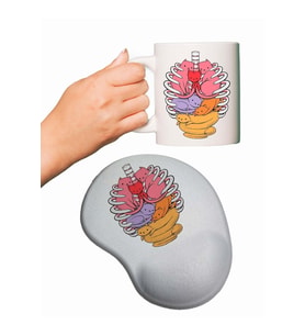 Organ Kediler Baskılı Bilek Destekli Mouse Pad + Kupa Bardak Mug