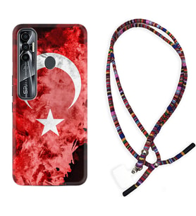 Tecno Spark 6 6 Go 8C 8 Pro 7 7 Pro Kılıf Boyun Asklı Rasta Silikon Şanlı Türk Bayrağı 3 1395