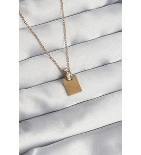 316L Çelik Zincir Gold Renk Zirkon Taşlı Aşk Mektubu Kolye (Karışık)