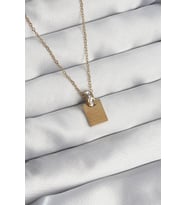 316L Çelik Zincir Gold Renk Zirkon Taşlı Aşk Mektubu Kolye (Karışık)