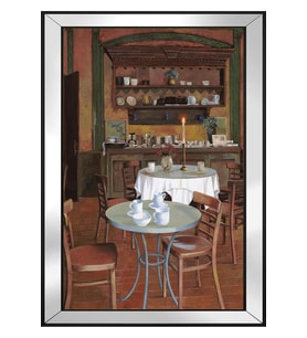 Manzara Temalı Kanvas Tablo 80 x 110 cm Aynalı Siyah Çerçeve