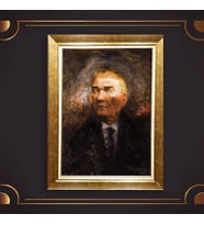 Altın Varaklı Çerçeveli Paspartulu Atatürk Tablo TR0621 (Gold)