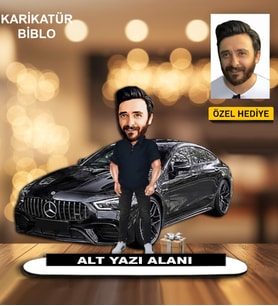 KİŞİYE ÖZEL ERKEK ARABA TASARIMLI KARİKATÜR BİBLO B58