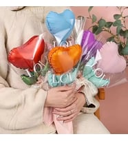Kalp Balon Buketi Kiti Folyo