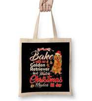 Bake Stuff With Golden Retriever And Watch Christmas Funny Bez Çanta Uzun Saplı