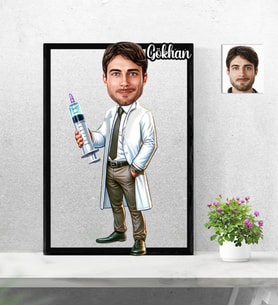 Kişiye Özel 3D  Ahşap Tablo Doktor Erkek 30x40 -44