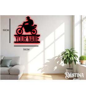 Destina Ahşap Kros Temalı Kişiselleştirilebilir Led Tablo-Duvar Dekorasyon Ürünü-50cm*50cm