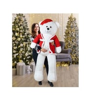 160 Cm Pelerinli - Şapkalı Ayıcık, Yeni Yıl, Yılbaşı Hediyesi (Beyaz)
