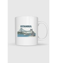 İstanbul - Kedi Ve Boğaz Köprüsü Tasarımlı Kupa Bardak