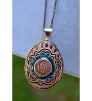 STONEAGE JEWELLERY Özel Tasarım Çini Bayan Kolye (Altın / Dore)