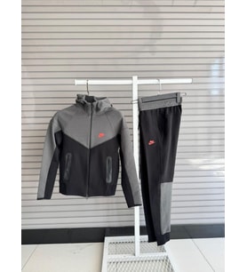 NİKE TECH FLEECE ÇOCUK EŞOFMAN TAKIMI (Füme-Siyah)