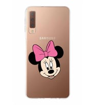 Samsung Galaxy A7 (2018)  Kapak Minnie Mouse Tasarımlı Şeffaf Silikon Kılıf