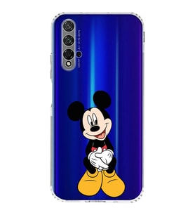 Huawei Honor 20  Kamera korumalı Kapak Mickey Mouse Tasarımlı  Şeffaf Kılıf