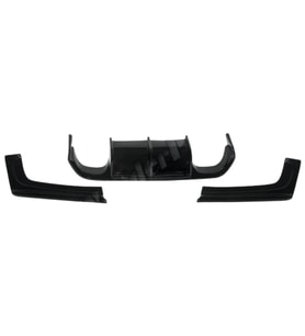 BMW F30+LCI Tampon Difüzörü Arka Set 2 Çıkış Piyano Siyah OEM Plastik M Vorsteiner 51192350697VRS We