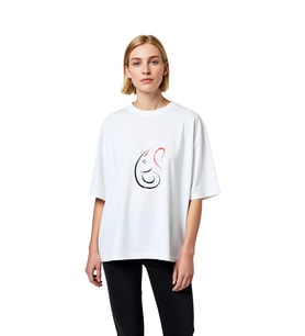 Fil Başı Tilak Ruhsal Sanat Baskılı Kadın Oversize Tişört