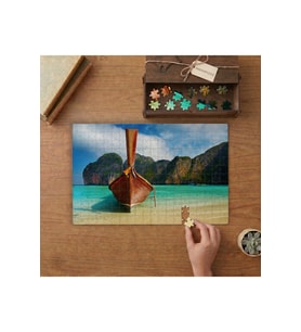 Kayık - Kumsal - Deniz - Manzara Tasarımı 240 parça Ahşap Puzzle Ahşap Kutuda MP05793