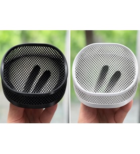 Modern Kafes Tasarımlı Oval Organizer Siyah - 3D Yazıcı Üretimi Fonksiyonel Banyo, Mutfak ve Masa Üstü Sepeti
