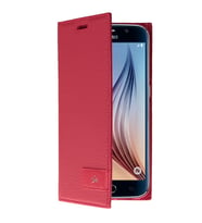 Galaxy S6 ile Uyumlu Kılıf Kapaklı Safir Serisi Kırmızı