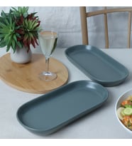 Keramika Mat Yeşil Noyan Kayık Tabak 26 Cm 2 Adet 322