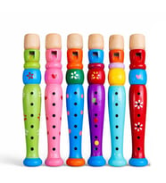 Northcity Ahşap Renkli Flüt Küçük Alk4391 - 20 Cm Ahşap Müzik Aleti
