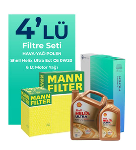 MANN Mercedes E220 Dizel Filtre Bakım Seti Shell Motor Yağlı (2023-2025) 4 Lü