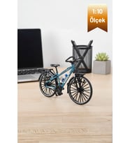 Mavi Yüksek Kaliteli Metal 1:10 Ölçek Koleksiyonluk Die Cast Model Bisiklet
