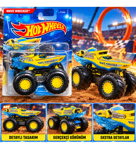 Hot Wheels Wave Wrecker Sarı Büyük Tekerlekli Tekne Tasarımlı Oyuncak Araba