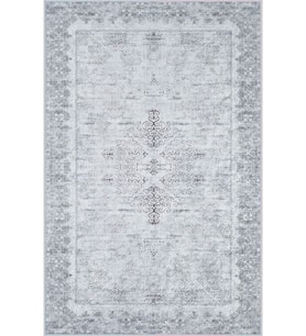 Eliana Home Baskılı, Yıkanabilir Kaymaz Taban Salon Halısı LNA1698 100x150 cm (Gri)