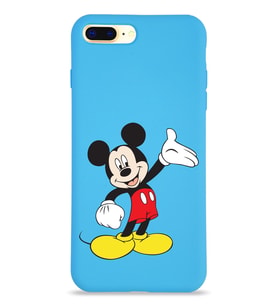 Apple iPhone 7 Plus Uyumlu Lansman Kılıf Mickey Mouse Tasarımlı Altı Kapalı İçi Kadife Kaplı  Kapak (Şeffaf)