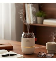 Ahşap Odun Ateşi Tasarımlı 280 Ml Ultrasonik Hava Nemlendirici &amp;amp; Aroma Difüzör – Soğuk Buhar Makinesi, Led Işıklı, Ortam Nemlendirici (5343)