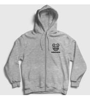 Presmono Unisex Gri Bear Logo Radiohead Fermuarlı Kapüşonlu Sweatshirt 103922tt (Gri)
