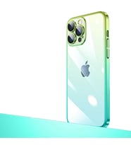 Apple iPhone 14 Pro Kılıf Senkron Parlak Renk Geçiş Yüzeyli Kılıf (Yeşil-Mavı)