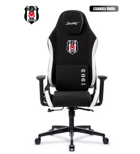Fanchair x Beşiktaş Siyah Beyaz Kumaş Lisanslı Oyuncu Koltuğu