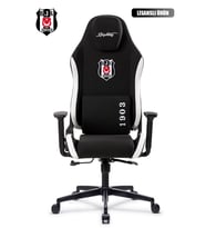 Fanchair x Beşiktaş Siyah Beyaz Kumaş Lisanslı Oyuncu Koltuğu