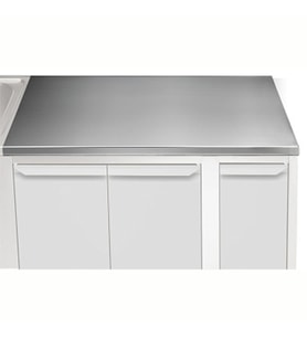 Electrolux Professional Üst Tabla, Sırtsız, 1100 Mm, 1,5 Mm Kalınlıkta Üst Tabla 18 Mm Kalınlığında Ses Sönümlendirici Malzeme Ve Ayrıca 2 Paslanmaz Kayıtla Güçlendirilmiştir - Modular Line TPLA11