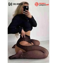 Gd Goldoremi Premium Kadın Özel Bölgesi Açık Jartiyerli Taşlı File Çorap