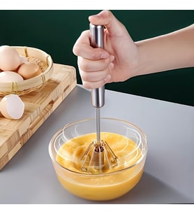 Bas-Çek Mikser Karıştırıcı Paslanmaz Çelik El Itme Çırpma Blenderi Yumurta Çırpıcı Süt Köpürtücü,