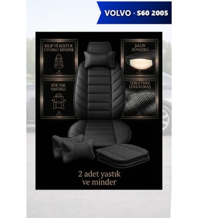 volvo s60 2005 Koltuk ve Kılıf uyumlu Lüks Yastık Siyah Minder 2 Minder 2 Yastık