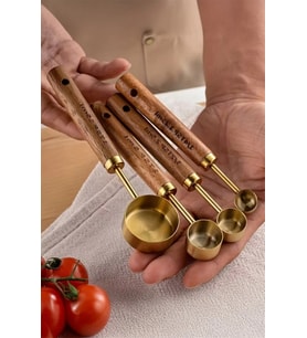 Perotti Vasto Gold Ahşap Saplı 4 Lü Ölçü Kaşığı Küçük Boy 17742