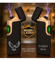 İsme Özel Premium Şarjlı Çakmak - Çift Yön Baskı Opsiyonu- Aslan Kurt Kartal Logo Seçenekleriyle